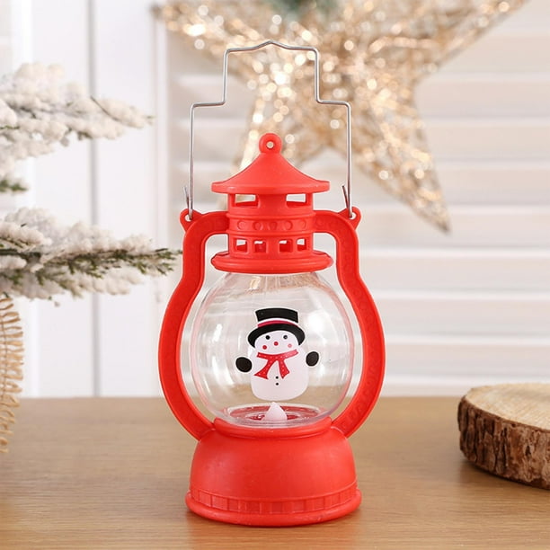 Linterna Led Porttil De Pap Noel, De Plstico, 15 Cm De Alto, Regulable, Funciona Con Pilas, Para Decoracin Navidea, Para Exteriores, 1 Unidad, Color Rojo, UKHBMC