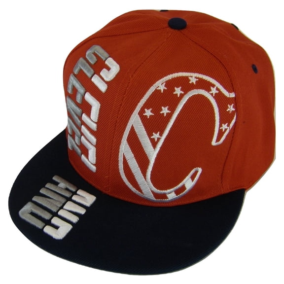 Cleveland Raised Text Adjustable Snapback Baseball Cap (Red/Navy)