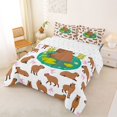 thumbnail image 2 of Erosebridal Funny Capybara Full Size Comforter Sets,Cartoon Ribbon Bows Bedding Sets For Girls Kids Reversible 3pcs, 2 of 7