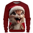thumbnail image 2 of Christmas Sweater Men's Print 3D Sweater Knitwear Crewneck Casual Daily Knitting Keep Warm,cute christmas sweaters for Men,men christmas sweater (B001-Brick Red,L), 2 of 3