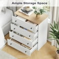 thumbnail image 3 of Modern 4 Drawer Dresser, White Dresser Storage Chest of Drawers, Farmhouse Storage Cabinet Organizer with 4 Drawers for Living Room, Entryway, Hallway, White, 3 of 7