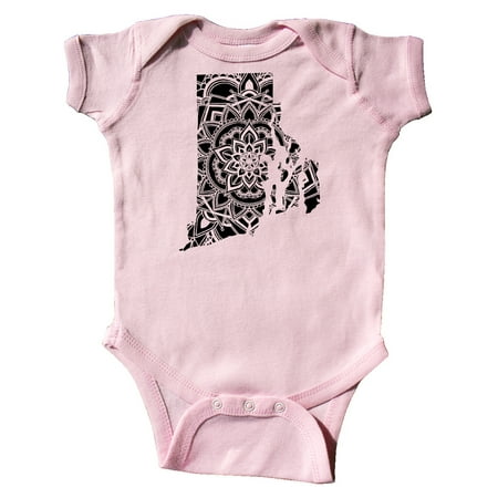 

Inktastic Rhode Island Silhouette Mandala Gift Baby Boy or Baby Girl Bodysuit