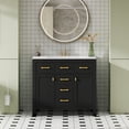 thumbnail image 4 of Euroco 36-Inch Solid Wood Bathroom Vanity with Ceramic Sink and Storage Cabinets, 4 of 9