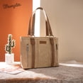 thumbnail image 2 of Wrangler Distressed Tote Bag for Women Western Purse Multi Pockets Handbags and Shoulder Bag, Tan, 2 of 6