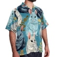 thumbnail image 2 of Cat Men's Casual Short Sleeve Printed Button Down Spread Collar Tops Summer Beach Shirts Unisex, 2 of 6