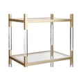 thumbnail image 5 of DecMode 22" x 69" Gold Metal Cube Shaped 4-Tier Shelving Unit with Clear Glass Top and Acrylic Legs, 1-Piece, 5 of 11
