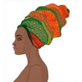 thumbnail image 3 of African Duvet Cover Set, Afro Female Young Beauty Traditional Hair Dress Turban Ornate, Decorative 3 Piece Bedding Set with 2 Pillow Shams, Queen Size, Scarlet Green Chocolate, by Ambesonne, 3 of 3