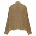 thumbnail image 4 of XPMWRP Women's Cropped Crochet Cardigan Coats Batwing Long Sleeve Knit Open Front Solid Color Fashion Jackets Brown M, 4 of 8