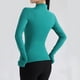 thumbnail image 2 of Señoras que ejecutan la chaqueta de manga larga con cremallera de fitness que lleva la chaqueta delgada de la yoga del cuello derecho, 2 of 5