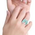 thumbnail image 2 of Simulated Turquoise CZ Size-6 Butterfly Ring Oxidized 925 Sterling Silver, 2 of 7