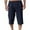 Navy, variant on Summer Akafmk Summer Mens Cotton Linen Shorts,Plus Size Mens Casual Shorts,Men's Loose Casual Solid Color Drawstring Cotton and Linen 3/4 Quarter Waistband Pocket