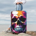 thumbnail image 3 of Lsque Colorful Skull Printed Luggage Cover, Travel Luggage Protector,Scratch and Dirt Resistant, Fits 18-32 Inch Luggage - X-Large, 3 of 9