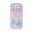 thumbnail image 3 of 2Pcs/Set Children Flatware Cute Flame Retardant Non Slip Heat Insulated 304 Stainless Steel Spoon Fork for Home KitchenPink, 3 of 5