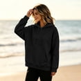 thumbnail image 5 of Nestiefly Womens Hoodie Sweatshirt Oversized Lightweight Loose Long Sleeve Pullover Hooded Sweatshirt With Pockets Black M, 5 of 6