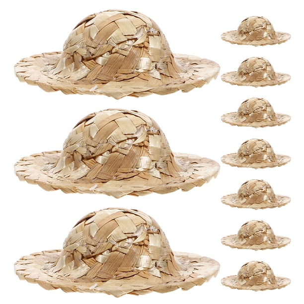 12 sombreros tejidos en miniatura para muñecas, sombreros tejidos artesanales, accesorios para fotos, sombreros tejidos creativos para muñecas, manualidades, decoraciones DIY.