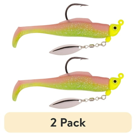 (2 pack) Strike King Speckled Trout Magic 1/4 oz Jig Head Electric Chicken Belly/Chartreuse Head Spinnerbait Lure