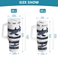 thumbnail image 6 of Yayeee 40oz Stainless Steel Tumbler with Straw and Handle Double-Wall Insulated Travel Water Bottle, Light Sharks, 6 of 8