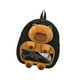 thumbnail image 4 of Mochila de capibara, bonita y práctica, con cremallera suave, ligera y de peluche de dibujos animados. Negro, 4 of 9