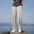 thumbnail image 2 of Mens Fashion Casual Solid Color Try Breathable Cotton And Linen Pocket Elastic Waist Large Size Pants Trousers, 2 of 9
