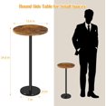 thumbnail image 3 of Ensemble de 2 Tables d'Appoint Rondes Petite Table à Boissons Table Piédestal Table d'Appoint Table Basse Ronde Table à Cocktail avec Base en Marbre pour Petits Espaces Salon Canapé Extérieur Marron et Noir, 3 of 15