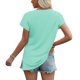 thumbnail image 5 of Tops de Manga Corta para las Mujeres Suelto Ajuste Cuello en V Manga Raglan Hendidura, Moda Blusa Sólida para el Hogar Y Diario, 5 of 8