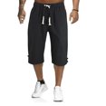 thumbnail image 1 of CEHVOM Men's Casual Solid Color Cotton And Linen Lace-up Leg Buckle Cropped Trousers, 1 of 6