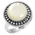 thumbnail image 1 of 925 Sterling Silver Ring For Women White Natural Mother Of Pearl Gemstone Silver Ring April Birthstone Fashion Silver Ring Size 11.5 Valentine Day Gift For Girl Friend Gemstone 925 Silver Jewelry, 1 of 5