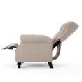 thumbnail image 4 of Mid Century PU Leather Recliner Chair with Wood Legs, Vintage Accent Chair with Thick Cushion and Footrest, Push Back Recliners Armchair for Bedroom/Office/Reading Spaces, Wheat, 4 of 9