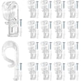 thumbnail image 1 of Binxus 18 Sets Roller Shade Clear Safety Chain and Cord Guide Fixation Hook P Clip Blind Cord Holder Fixation Hook Fixation Hook for Bead Chain for Roller Blinds (Clear), 1 of 7