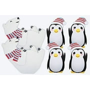 2 Polar Bear   4 Penguin Standees Winter Wonderland Cutout Party Decoration