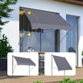thumbnail image 2 of Manual Retractable Awning, 118" Non-Screw Outdoor Patio Awning Sunshade Shelter, Height Adjustable Sunshade Patio Door Window Awning Canopy for Backyard, Garden, Balcony, Gray, 2 of 5