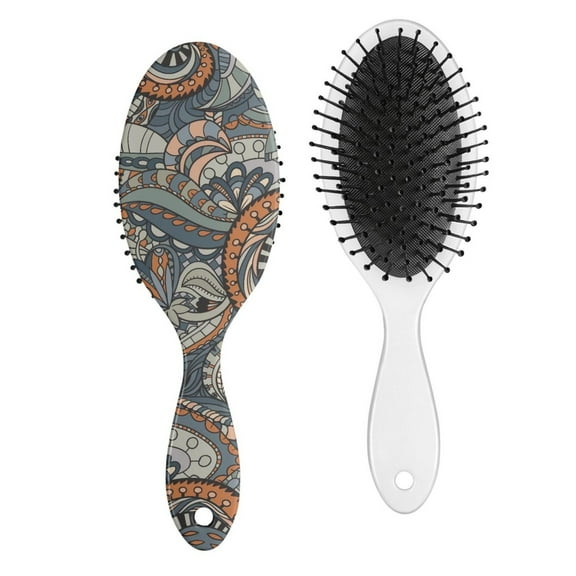 Antique Artistic Hair Comb - Classic Round Bristle Brush for Wet & Dry Hair, Minimizes Pulling & Frizz