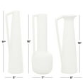 thumbnail image 4 of CosmoLiving by Cosmopolitan 17", 16", 16"H White Ceramic Vase with Sleek Handles, Set of 3, 4 of 16
