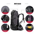 thumbnail image 4 of PACOLO Lightweight Hiking Backpack with Rain Cover Waterproof 60L Backpacking Backpacks, Black, 4 of 9