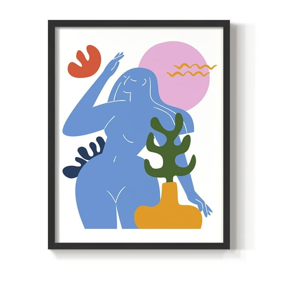 Matisse CDXLVII in Black Solid Wood Framed Print No Nail Hanging