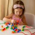 thumbnail image 4 of Lacing Beads Rainbow Toyfrog Educational Montessori para niños, 4 of 5