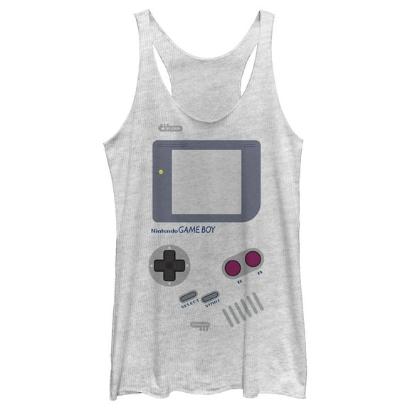 Women's Nintendo Game Boy  Racerback Tank Top White Heather X Large