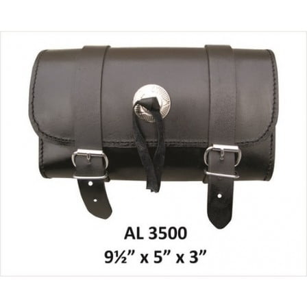 

Men s Motorcycle Biker Stylish Heavy Duty Small Plain Leather Silver Conchos Tool Bag