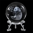 thumbnail image 3 of Spencer Clear Crystal Glass Ball 60mm 3D Laser Engraved Panda Glass Sphere Decorative Balls with Stand Figurine Gift for Home Office Decor, 3 of 10