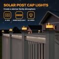 thumbnail image 7 of LUTEC 8 pack Solar Post Lights, Waterproof Fence Post Solar Lights for 4x4/5x5/6x6 Wooden/Vinyl Posts, Flickering Flame LED Lighting Decor for Yard, Patio, Deck, Black, 7 of 7