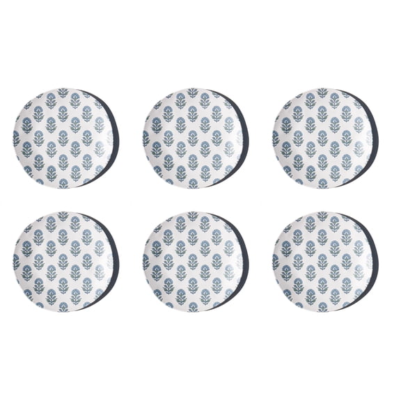 Kashmir NewWave Melamine Salad Plate - Blue - 8.5" - Set of 6