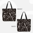 thumbnail image 3 of Naloa Wine Seamless Tote Bag for Women, Foldable Tote Bag With Zipper, Large Shoulder Bag, Top Handle Handbag for Travel, Work, Shopping, 3 of 9