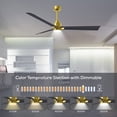 thumbnail image 4 of Matthews Fan Company AKLK-BRBR-BK-56 Alessandra 56” Brushed Brass Ceiling Fan with 3 Matte Black  Blades, Integrated LED Light Kit, Remote Control, Indoor/Outdoor Wet Rated, 4 of 6