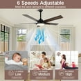 thumbnail image 6 of Outon 52 inch 5 Dual Finish Rustic/Lodge Bedroom Ceiling Fans with Remote Control, 6 of 14