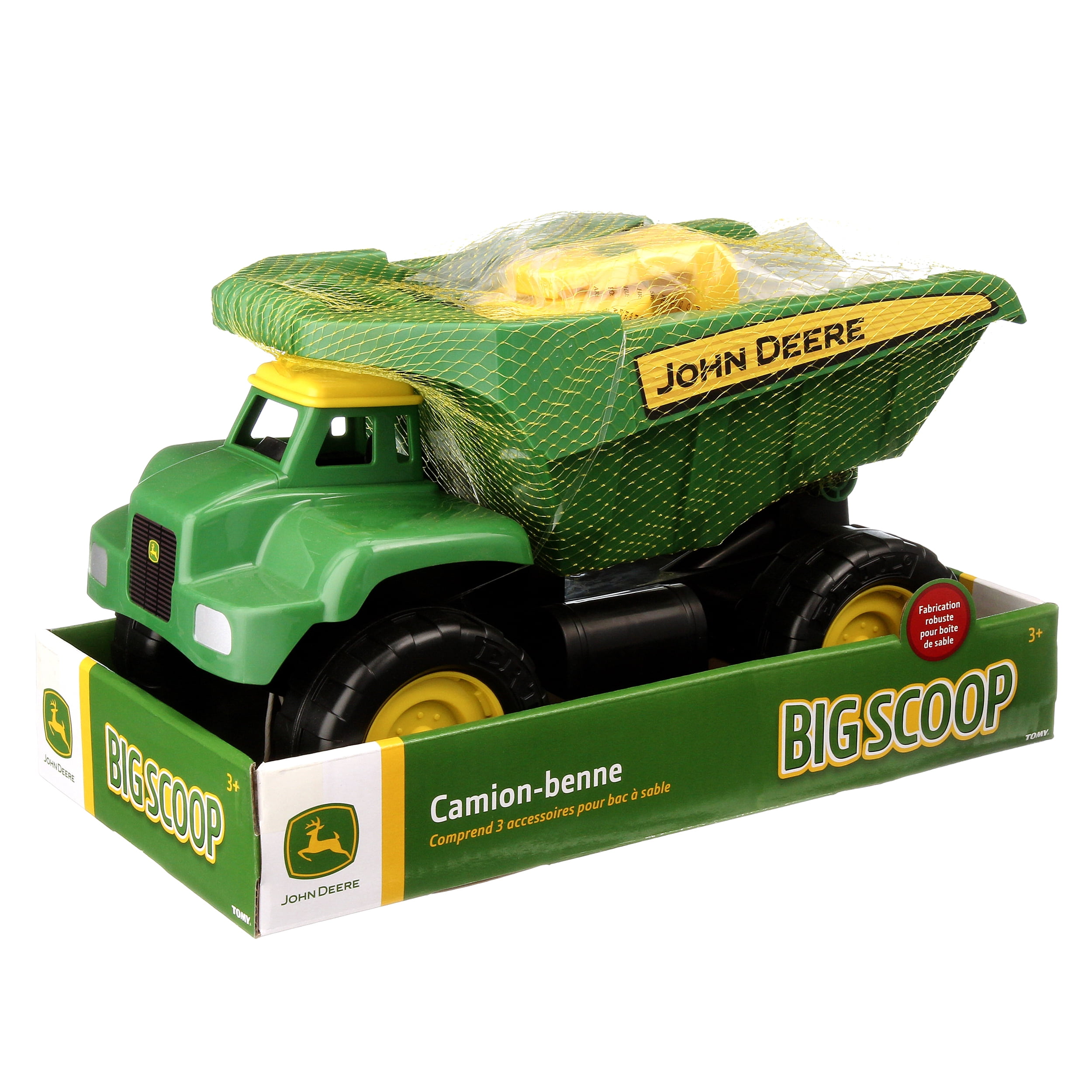 john deere big scoop dump truck and excavator