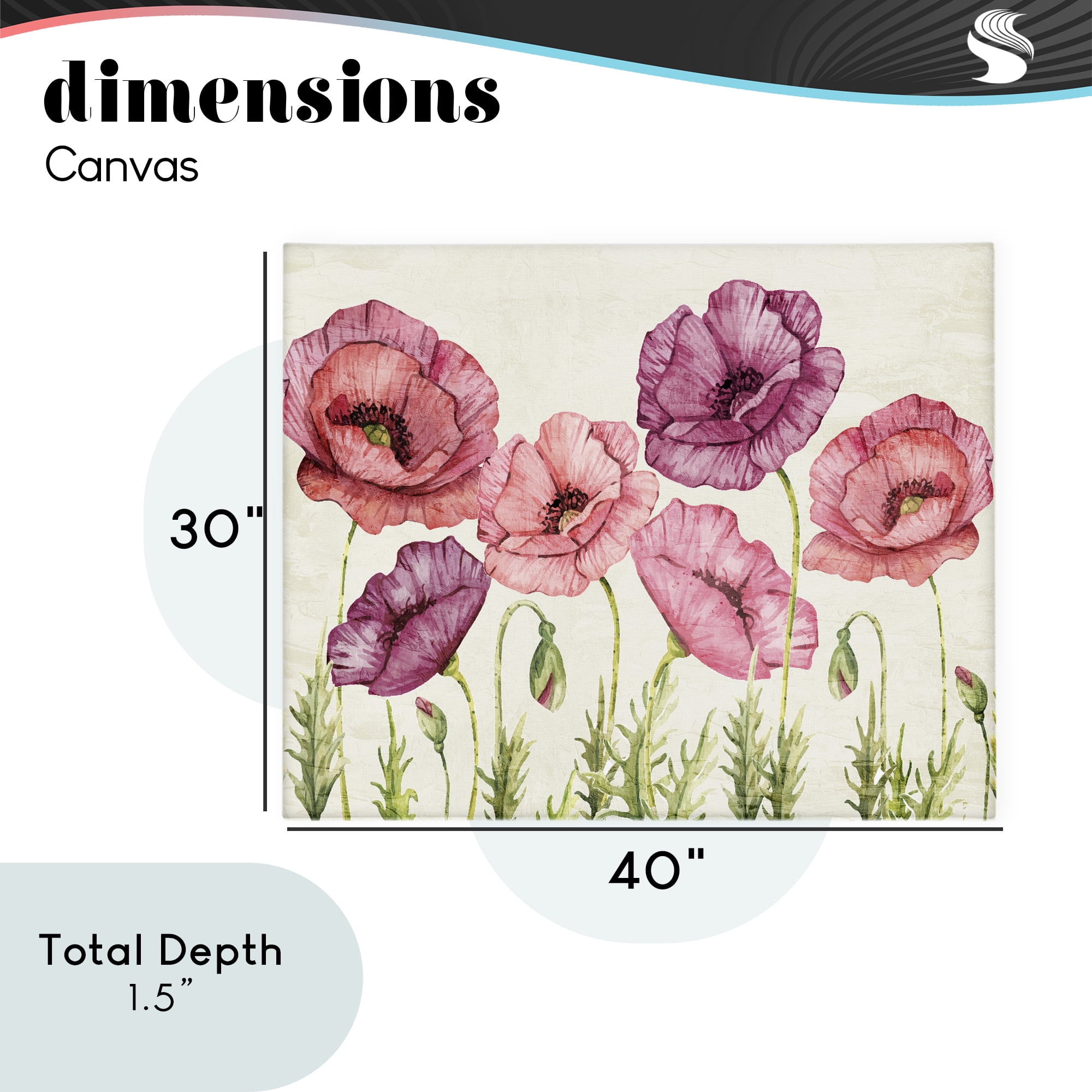 Stupell Industries Poppy Days Vintage Blooms Canvas Wall Art, design by Kim Allen