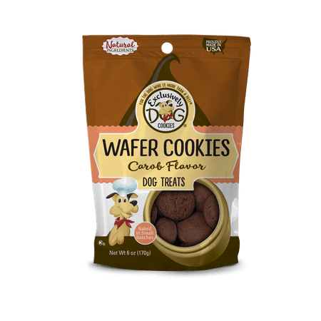 Exclusively Dog Cookies Carob Flavor Wafer Cookies Dog Treats, 8