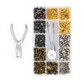 thumbnail image 2 of Ojales Juego de Herramientas con ojales, botones de ojo, reparación de bolsa de lona sólida, pancarta, troquelado, bolsas de cinturón, ropa artesanal, con alicates, 2 of 9