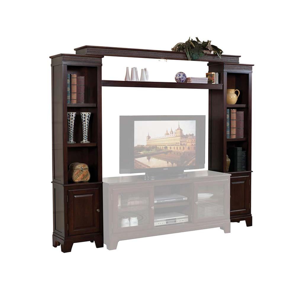 Acme Halden Entertainment Center, Merlot Wood, Glass (TV Stand), Veneer Composite Wood