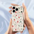 thumbnail image 4 of For iPhone 17 Pro Max Case Red Grey Socks and Canes Pattern Printing Straight Edge TPU Phone Back Co, 4 of 5